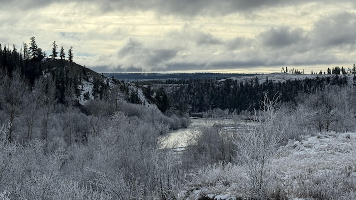 La rivière Tŝilhqox l'hiver.