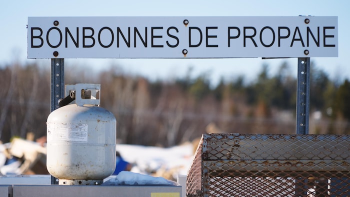 Une bonbonne de propane à l'écocentre de Rimouski.