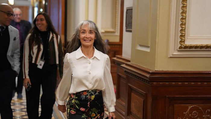 Marie-Louise Tardif à l'Assemblée nationale du Québec.