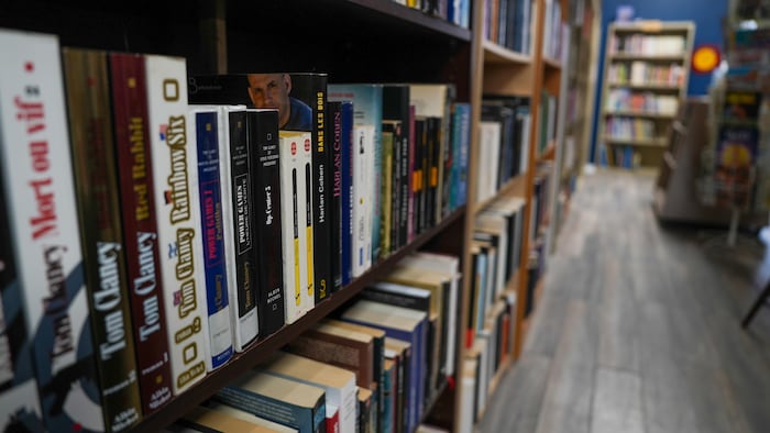 Des livres dans une étagère.
