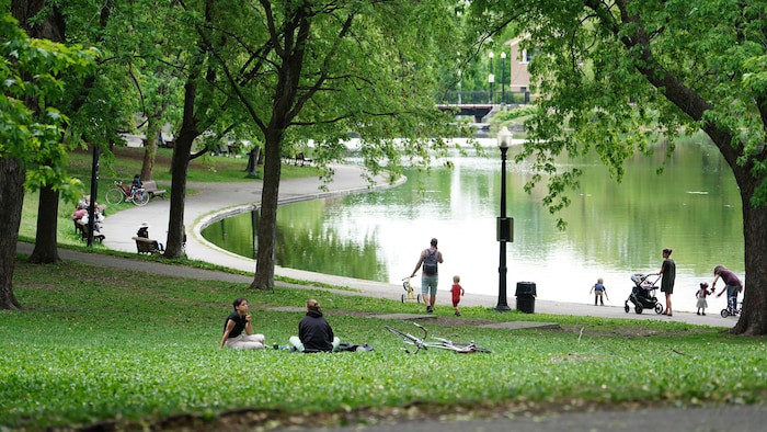 Le parc La Fontaine à la fin du printemps.