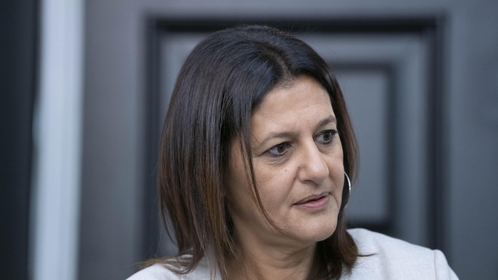 Géhane Kamel en conférence de presse.