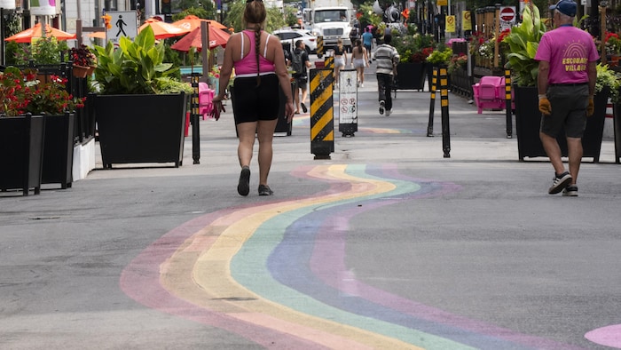 La rue Sainte-Catherine piétonne.