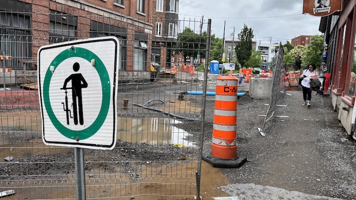 Les travaux sur la rue Saint-Vallier.