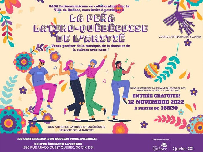 En novembre 2022, CASA Latino-America a organisé la Peña Latino-Quebecois, qui a permis aux participants de partager leur culture et leurs traditions par le biais de la danse et de la nourriture. 