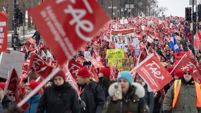 Une manifestation de la Fédération autonome de l'enseignement.