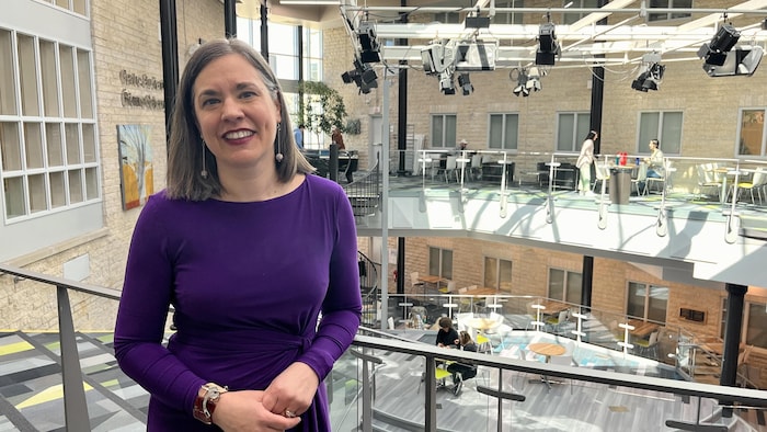 Sophie Bouvard in the cafeteria of the University of Saint-Boniface.