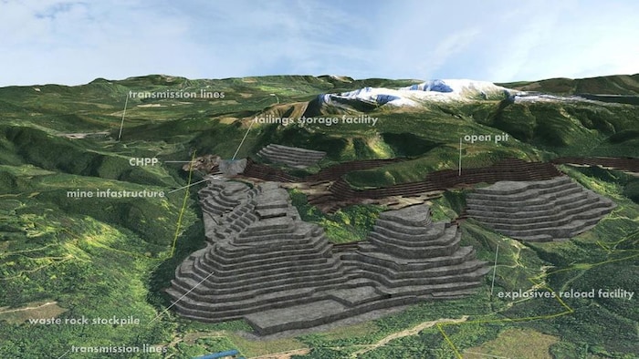 Une esquisse du projet de mine de charbon Sukunka fait par Glencore.