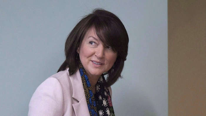 Nathalie Normandeau, en juin 2016, au palais de justice de Québec. 