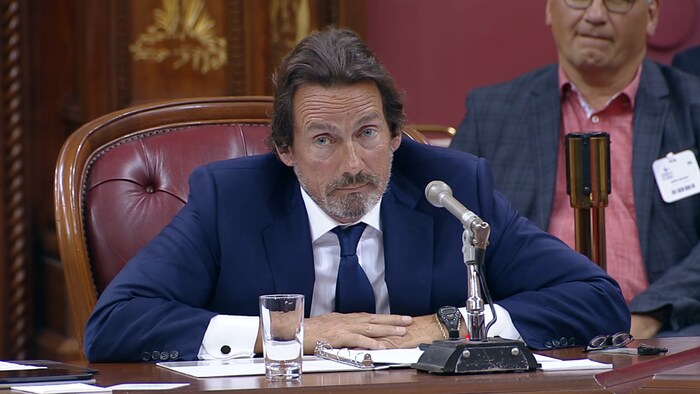 Pierre Karl Péladeau témoigne devant des parlementaires.