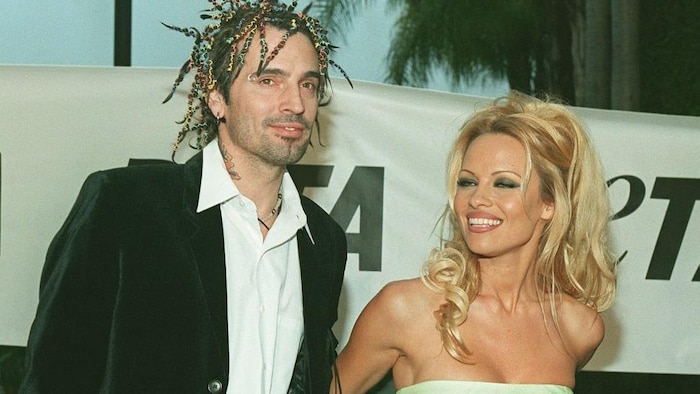 Tommy Lee and Pamela Anderson in 1999 in Los Angeles.