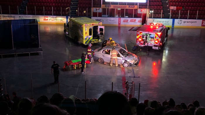 Simulation d'accident.