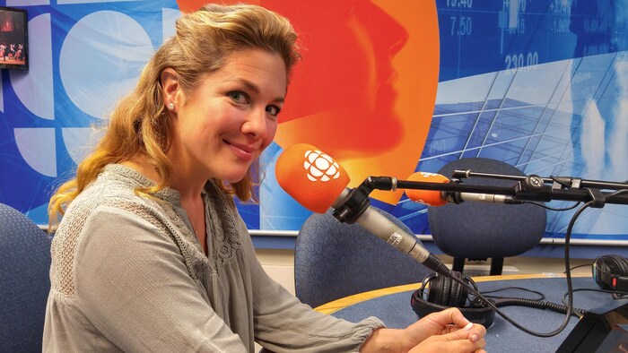 Sophie Grégoire Trudeau au micro de Radio-Canada.