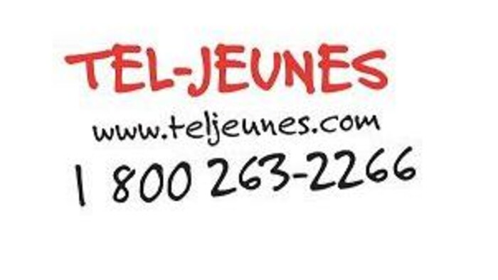 Logo et numéro de téléphone de Tel-Jeunes.