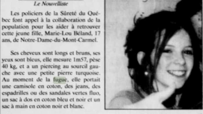 Un avis de recherche publié dans le journal Le Nouvelliste