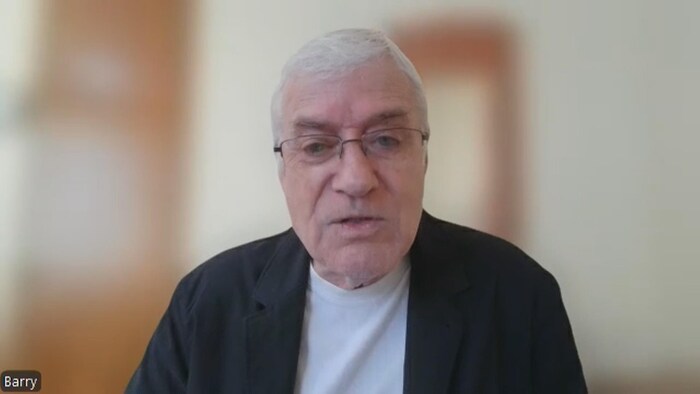Capture d'écran d'une entrevue de Barry Blacklock sur Zoom.