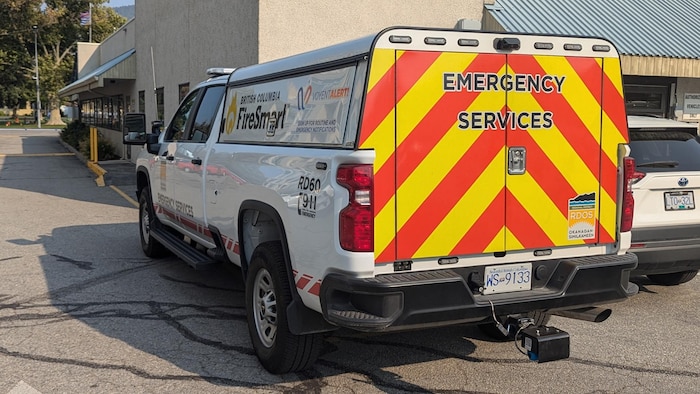 Un camion des services d'urgences de la Colombie-Britannique.