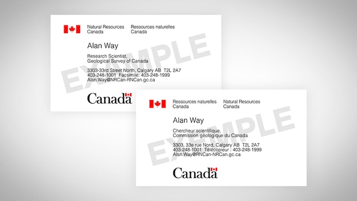 Un exemple d’une carte professionnelle proposée par le gouvernement du Canada.
