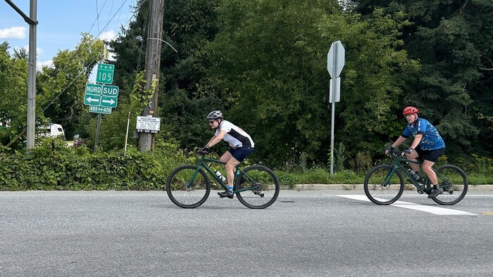 Cyclists crossing an intersection