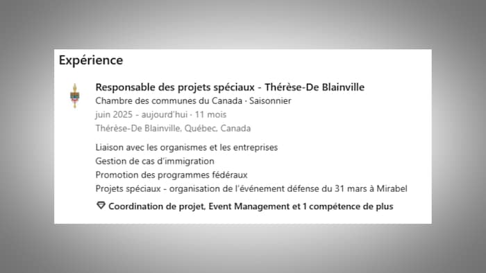 Une capture d'écran d'une publication LinkedIn.