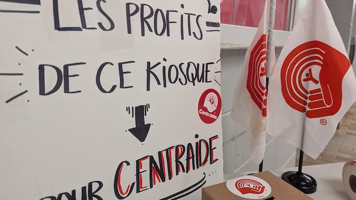 Un kiosque de l'organisme Centraide.