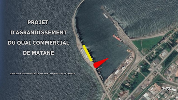 Plan du projet de mise à niveau du port de Matane.