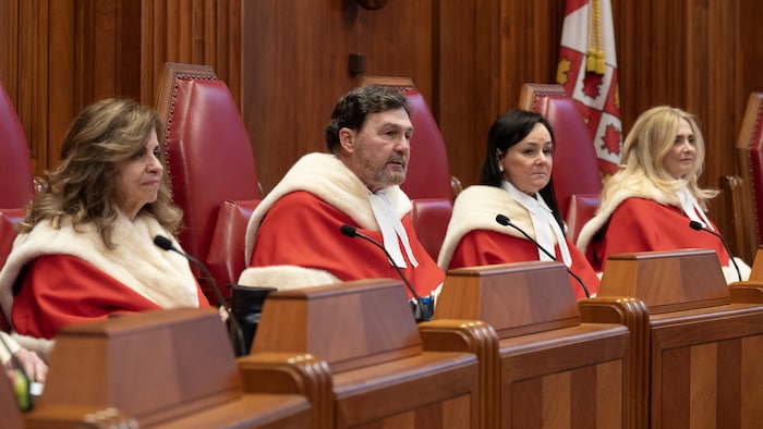Le juge en chef Richard Wagner tient un discours à la Cour suprême à Ottawa le 19 février 2024.