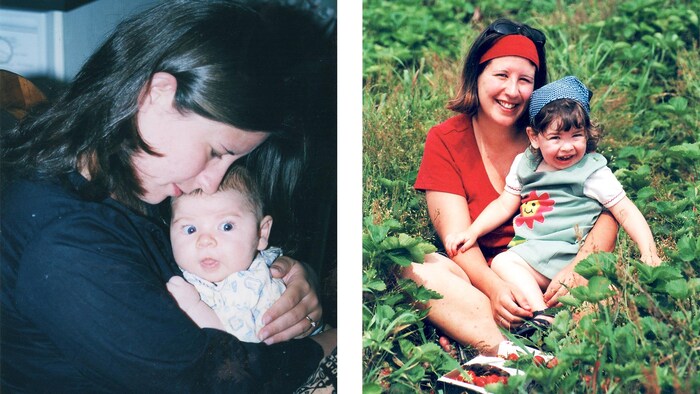 Sur ces deux photos de Nathalie Courcy et sa fille Alexane, on voit le lien qui les unit.