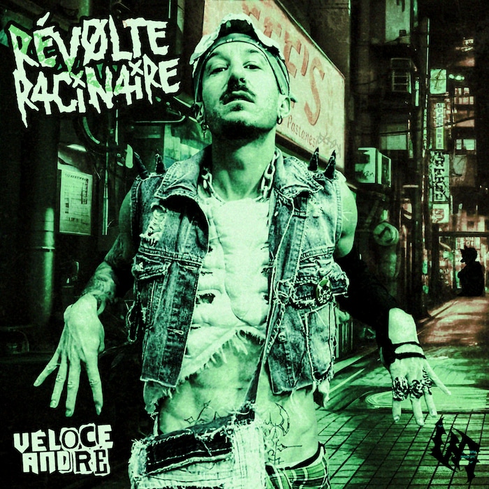 La couverture de l'album «RÉVØLTE R4CiN4iRE» de l’artiste multidisciplinaire Véloce André.