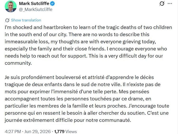 Un message sur Twitter.