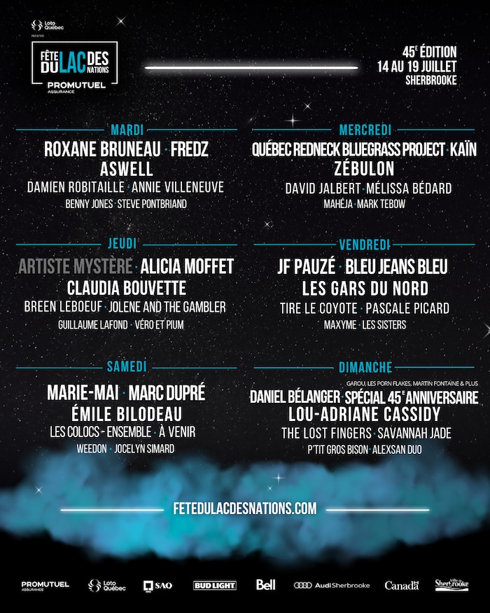 Une affiche avec des artistes.