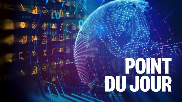 une image de la terre, des icônes, le web, représentant l'intelligence artificielle.