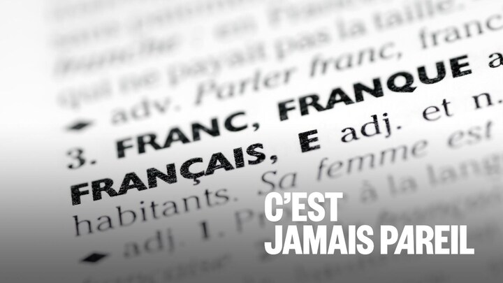 Une page d'un dictionnaire français ouvert sur le mot Franc, Franque, Français.