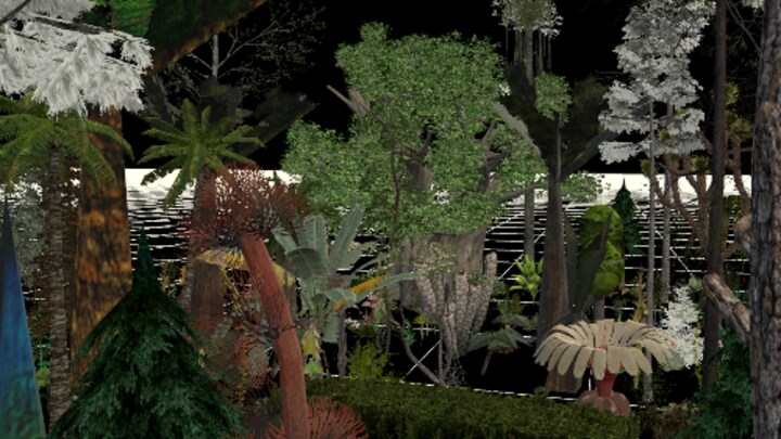 Des plantes en 3D faisant partie d'une œuvre d'art numérique. 