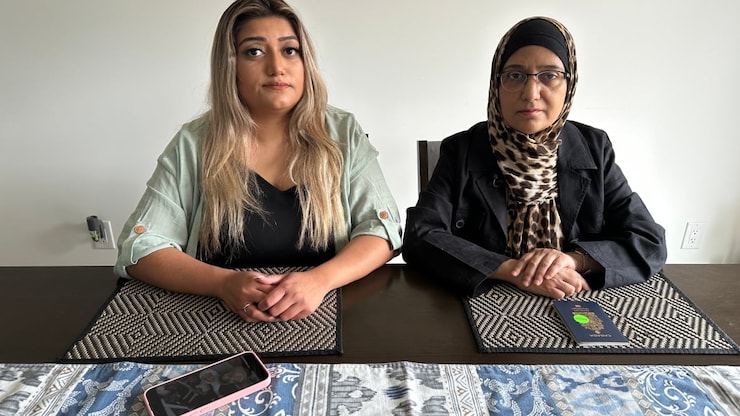 Kazi Amin, right, and her daughter Afsara Raidah are speaking out after an employee forced Amin to remove her hijab before she was allowed to board a Flair Airlines flight. 