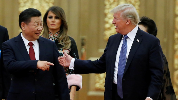 美国总统特朗普和中国国家主席习近平。