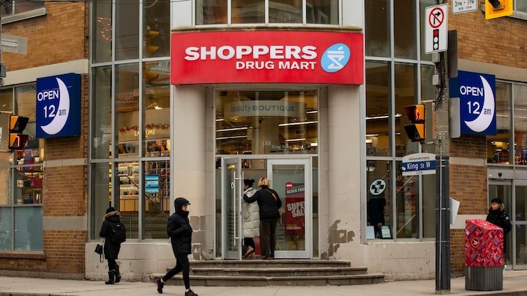 A Shoppers Drug Mart is seen at King and Peter streets in Toronto.