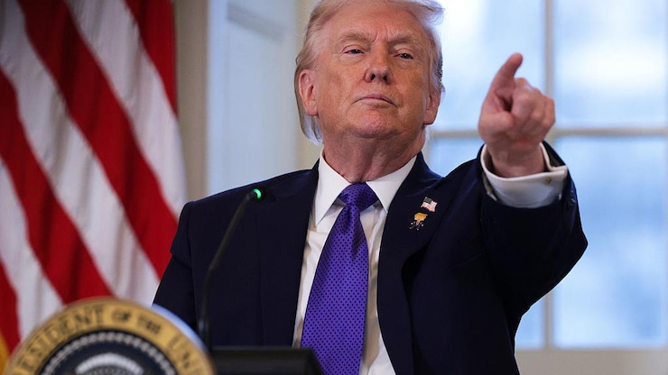 الرئيس الأميركي دونالد ترامب خلال مؤتمر صحفي عقده في 16 كانون الثاني (يناير) 2026.