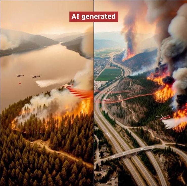 AI-generated wildfire images spreading misinformation in B.C., fire officials warn