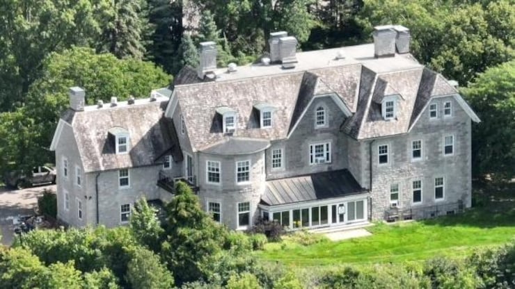 This drone image taken on Aug. 22, 2023, offers an aerial view of 24 Sussex Drive.