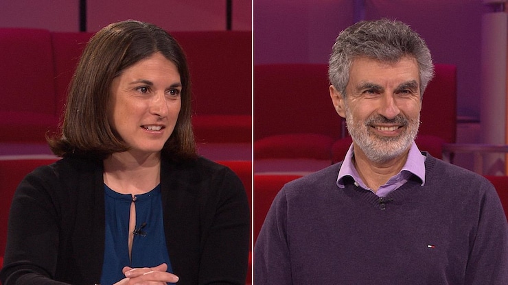 Un montage de photos de Valérie Pisano et de Yoshua Bengio, l'une à côté de l'autre.