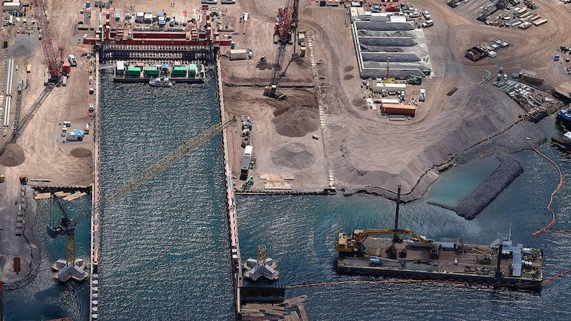 Plan aérien du chantier.