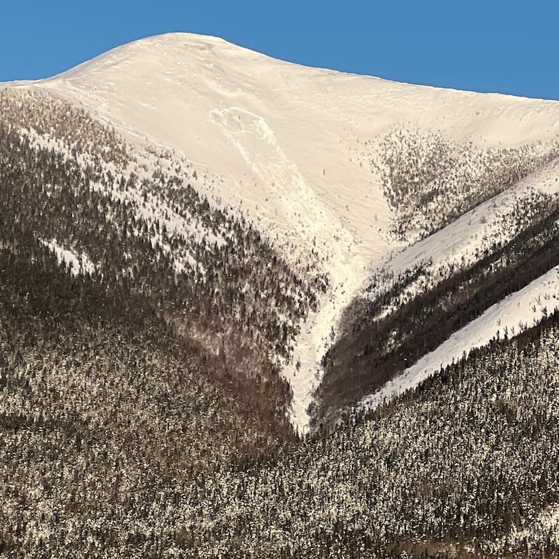 Une avalanche de neige dans une montagne.