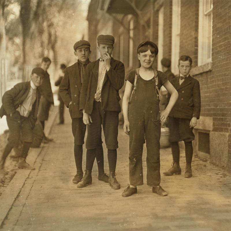 Un jeune garçon nommé Fred Normandin prend la pose à Manchester, au New Hampshire, en 1909.