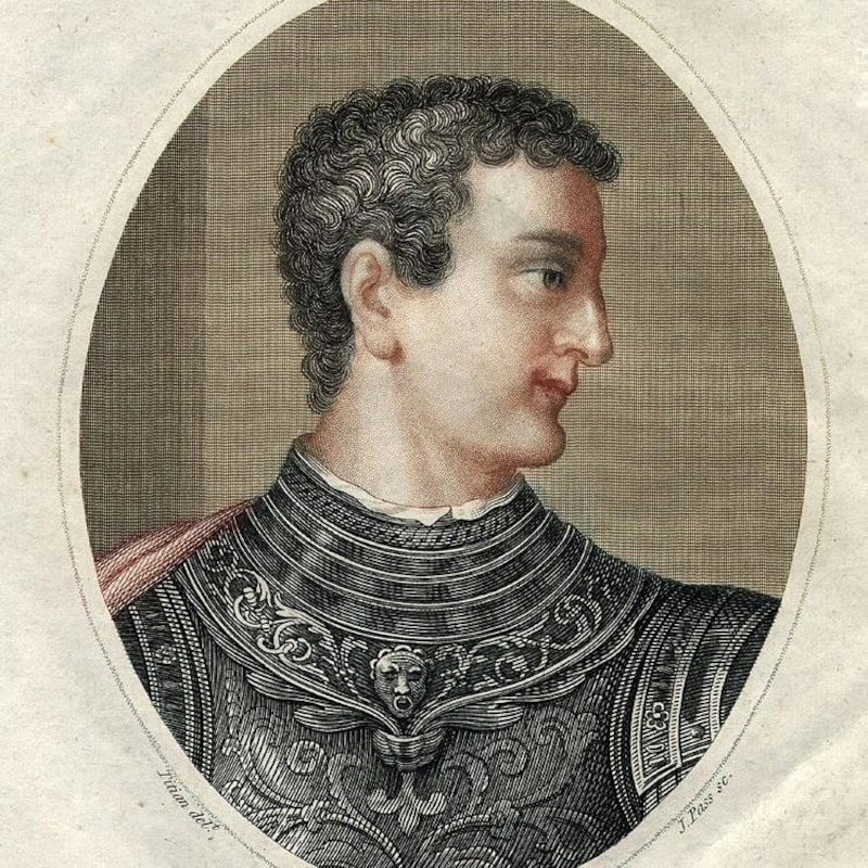 Portrait de profil de l'empereur Caligula.
