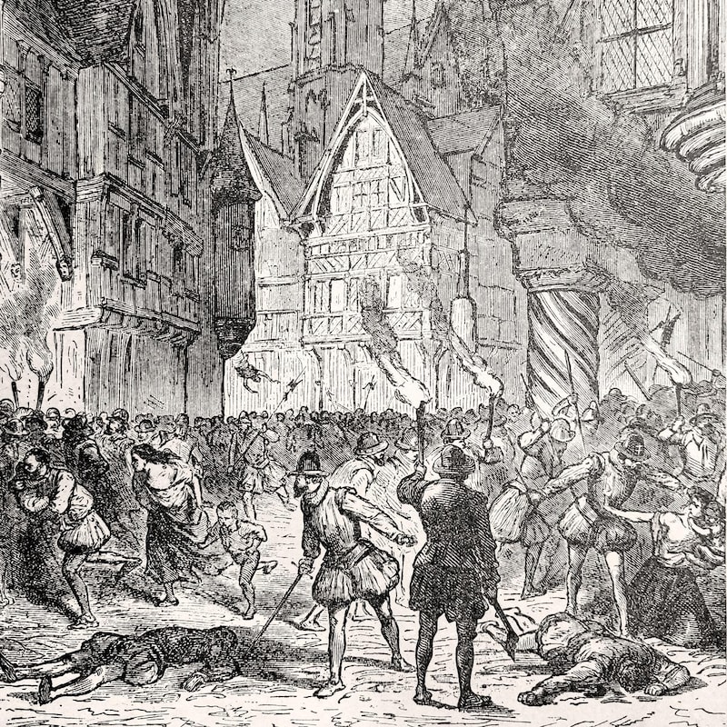 Gravure du 19e siècle illustrant massacre de la Saint-Barthélemy, en 1572.