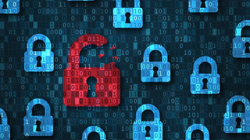 getty images/istockphoto Une illustration présentant un cadenas ouvert parmi plusieurs cadenas fermés, indice d'une faille de sécurité.