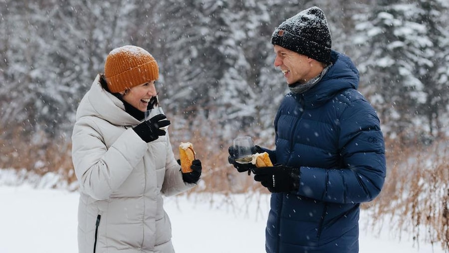 Geneviève O'Gleman et son invité Alexandre Bilodeau Desbiens.