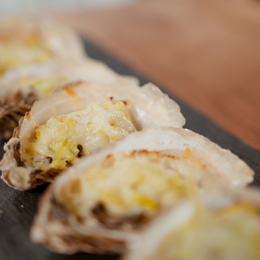 Des huîtres gratinées.