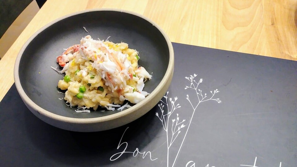 Risotto garni de crabe des neiges.